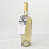 Étiquettes Pour Bouteilles Couronne de Noël à l'aquarelle avec photo (Incliné)