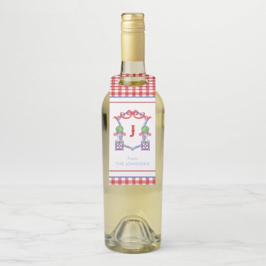 Étiquettes Pour Bouteilles Couronne topiaire drapeau américain patriotique aq (Sur bouteille)