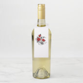 Étiquettes Pour Bouteilles Croissant mécanique avec roses rouges (Sur bouteille)