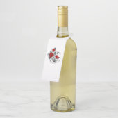 Étiquettes Pour Bouteilles Croissant mécanique avec roses rouges (Incliné)