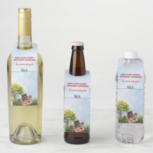 Étiquettes Pour Bouteilles Cuisine de réunion familiale dans le parc