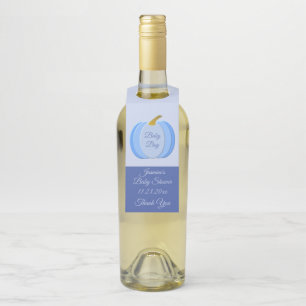 Étiquettes Pour Bouteilles Cute Blue Baby Boy Citrouille Baby shower personna