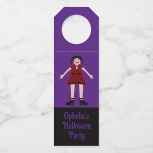 Étiquettes Pour Bouteilles Dame Vampire Halloween Gothique Personnalisée