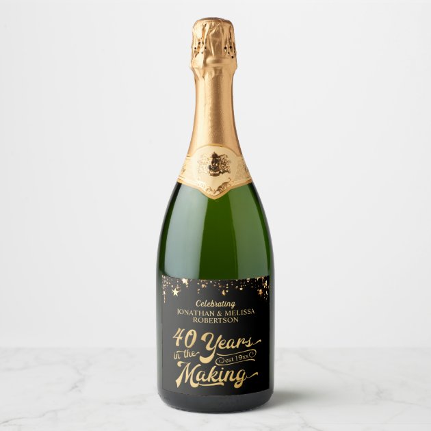 Bouteille de Champagne Félicitations ont un grand jour. 40th Carte d'anniversaire pour tous 