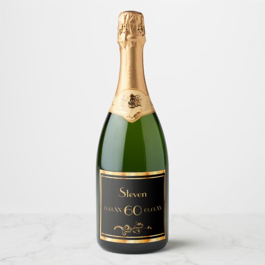 Etiquettes Pour Bouteilles De Champagne Soixante Dixieme Anniversaire Soiree Elegante En Zazzle Be