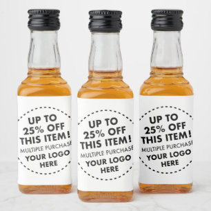 Étiquettes Pour Bouteilles De Liqueur 10 Mini Étiquettes de bouteilles de liqueur 25% DE