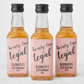 Étiquettes Pour Bouteilles De Liqueur 21 et Parties scintillant de Rose Légal Bleu Perso (Bouteilles)