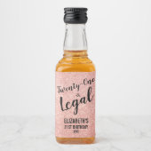 Étiquettes Pour Bouteilles De Liqueur 21 et Parties scintillant de Rose Légal Bleu Perso (Devant)