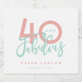 Étiquettes Pour Bouteilles De Liqueur 40 et fabuleux rose (Étiquettes simples)