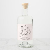 Étiquettes Pour Bouteilles De Liqueur 50e anniversaire fête rose (Devant)