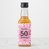 Étiquettes Pour Bouteilles De Liqueur 50e anniversaire Pink Leopard Mini (Devant)