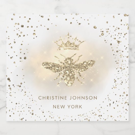 Étiquettes Pour Bouteilles De Liqueur Abeille de parties scintillant Faux (Étiquettes simples)