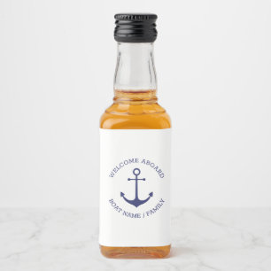 Étiquettes Pour Bouteilles De Liqueur Accueil personnalisé à bord de l'ancre nautique ma