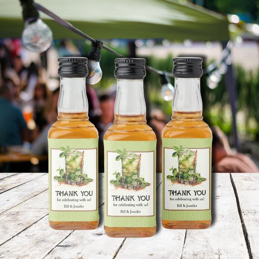 Étiquettes Pour Bouteilles De Liqueur Aquarelle à menthe Derby