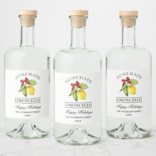 Étiquettes Pour Bouteilles De Liqueur Aquarelle Citron fait maison vacances Limoncello