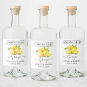 Étiquettes Pour Bouteilles De Liqueur Aquarelle Citrons Limoncello Mariage Grazie (Bouteilles)