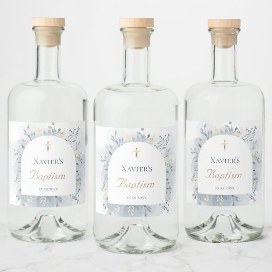 Étiquettes Pour Bouteilles De Liqueur aquarelle feuillage Baptême (Bouteilles)