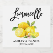 Étiquettes Pour Bouteilles De Liqueur Aquarelle Lemons Brush Script Limoncello (Étiquettes simples)