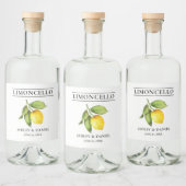 Étiquettes Pour Bouteilles De Liqueur Aquarelle Limoncello citron (Bouteilles)