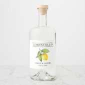 Étiquettes Pour Bouteilles De Liqueur Aquarelle Limoncello citron (Devant)