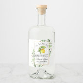 Étiquettes Pour Bouteilles De Liqueur Aquarelle Limoncello or citron (Devant)
