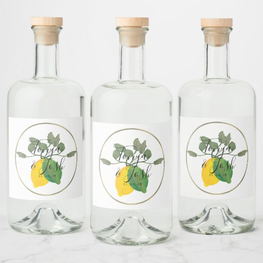 Étiquettes Pour Bouteilles De Liqueur Aquarelle Limoncillo Lime Lemon (Bouteilles)