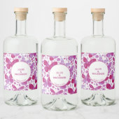 Étiquettes Pour Bouteilles De Liqueur Aquarelle papillon rose (Bouteilles)