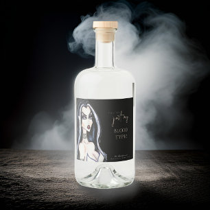 Étiquettes Pour Bouteilles De Liqueur Aquarelle Sorcière gothique Halloween Noir