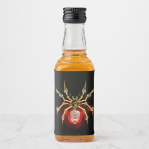 Étiquettes Pour Bouteilles De Liqueur Araignée steampunk sur fond noir