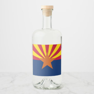 Étiquettes Pour Bouteilles De Liqueur Arizona Drapeau : Réglage de Star Sun, État du cui