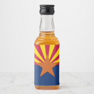 Étiquettes Pour Bouteilles De Liqueur Arizona Drapeau : Réglage de Star Sun, État du cui