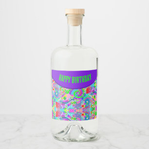 Étiquettes Pour Bouteilles De Liqueur Art de motif peint à la main et numériquement 22