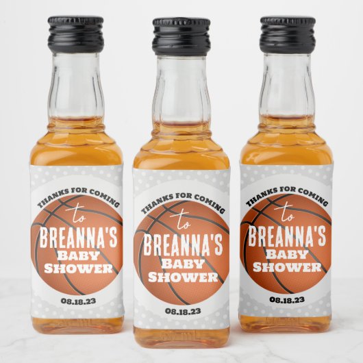 Étiquettes Pour Bouteilles De Liqueur Baby shower de basket-ball (Bouteilles)