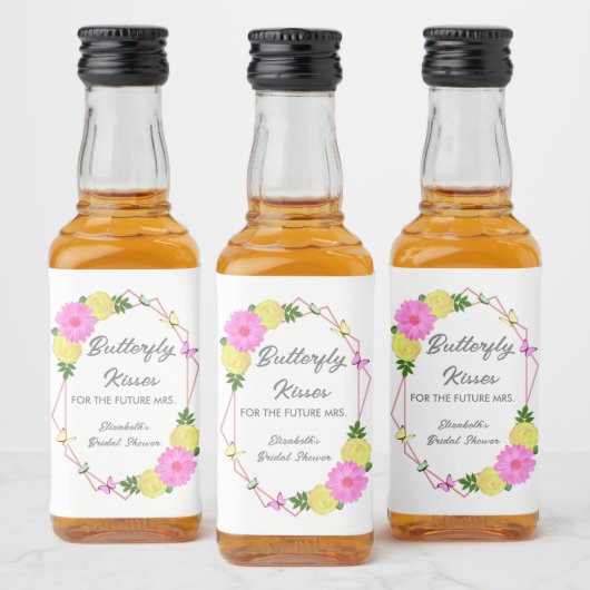 Étiquettes Pour Bouteilles De Liqueur Baisers À Papillon Pour L'Avenir Mme Fête des mari (Bouteilles)
