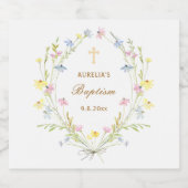 Étiquettes Pour Bouteilles De Liqueur Baptême Fleur sauvage Pastel (Étiquettes simples)