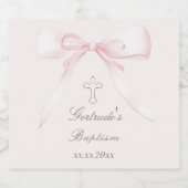 Étiquettes Pour Bouteilles De Liqueur Baptême rose (Étiquettes simples)