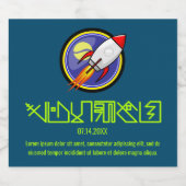 Étiquettes Pour Bouteilles De Liqueur Bateau à fusée Sci fi (Étiquettes simples)