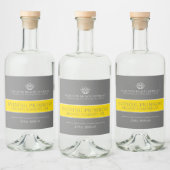 Étiquettes Pour Bouteilles De Liqueur Beauty carrier oil product gray yellow label (Bouteilles)