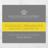 Étiquettes Pour Bouteilles De Liqueur Beauty carrier oil product gray yellow label (Étiquettes simples)