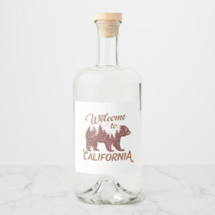 Étiquettes Pour Bouteilles De Liqueur Bienvenue à California Forest Bear