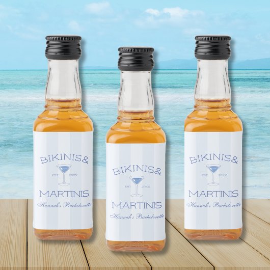 Étiquettes Pour Bouteilles De Liqueur Bikinis Et Martinis Beach Bachelorée