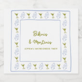 Étiquettes Pour Bouteilles De Liqueur Bikinis & Martinis Blue Olive Bachelorette (Étiquettes simples)