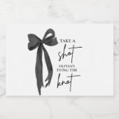 Étiquettes Pour Bouteilles De Liqueur Black Bow She's Tying the Knot Fête des mariées (Étiquettes simples)