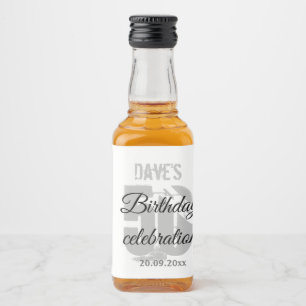 Étiquettes Pour Bouteilles De Liqueur Blanc Personnalisé 50e Fête d'anniversaire