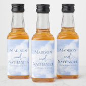 Étiquettes Pour Bouteilles De Liqueur Bleu Blanc Étincelle Nuages Rêveur Élégant Mariage (Bouteilles)