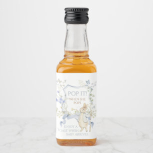 Étiquettes Pour Bouteilles De Liqueur Bleu En vichy Peter le Baby shower Rabbit MUTED BL