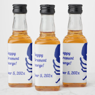 Étiquettes Pour Bouteilles De Liqueur Bleu Lobster Mariage de retraite