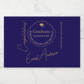 Étiquettes Pour Bouteilles De Liqueur Blue Modern Félicitations Diplômé (Étiquettes simples)