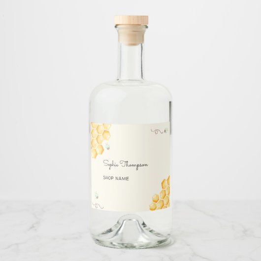 Étiquettes Pour Bouteilles De Liqueur Bocal apiculteur de miel (Devant)