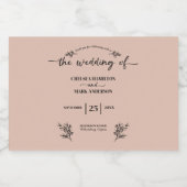 Étiquettes Pour Bouteilles De Liqueur Boho Mariage de script tendance (Étiquettes simples)